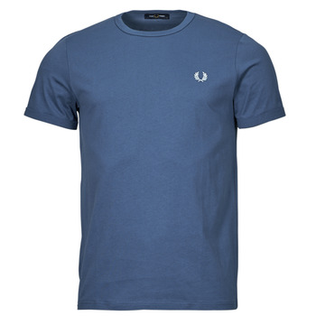 tekstylia Męskie T-shirty z krótkim rękawem Fred Perry RINGER T-SHIRT Niebieski