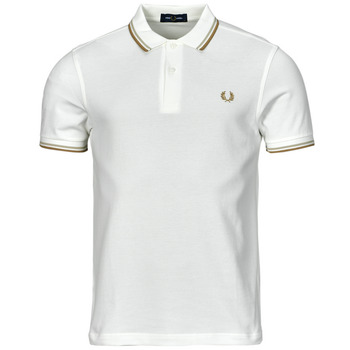 Fred Perry TWIN TIPPED FRED PERRY SHIRT Biały / Beżowy