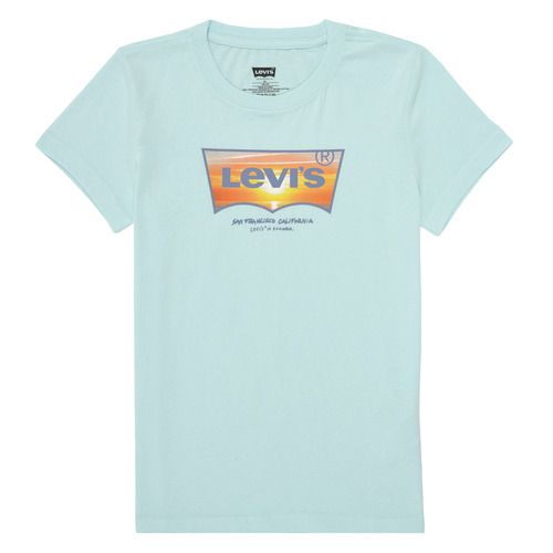 tekstylia Chłopiec T-shirty z krótkim rękawem Levi's SUNSET BATWING TEE Niebieski / Pomarańczowy