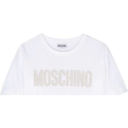 tekstylia Dziewczynka T-shirty z krótkim rękawem Moschino HDM060LAA10 Biały