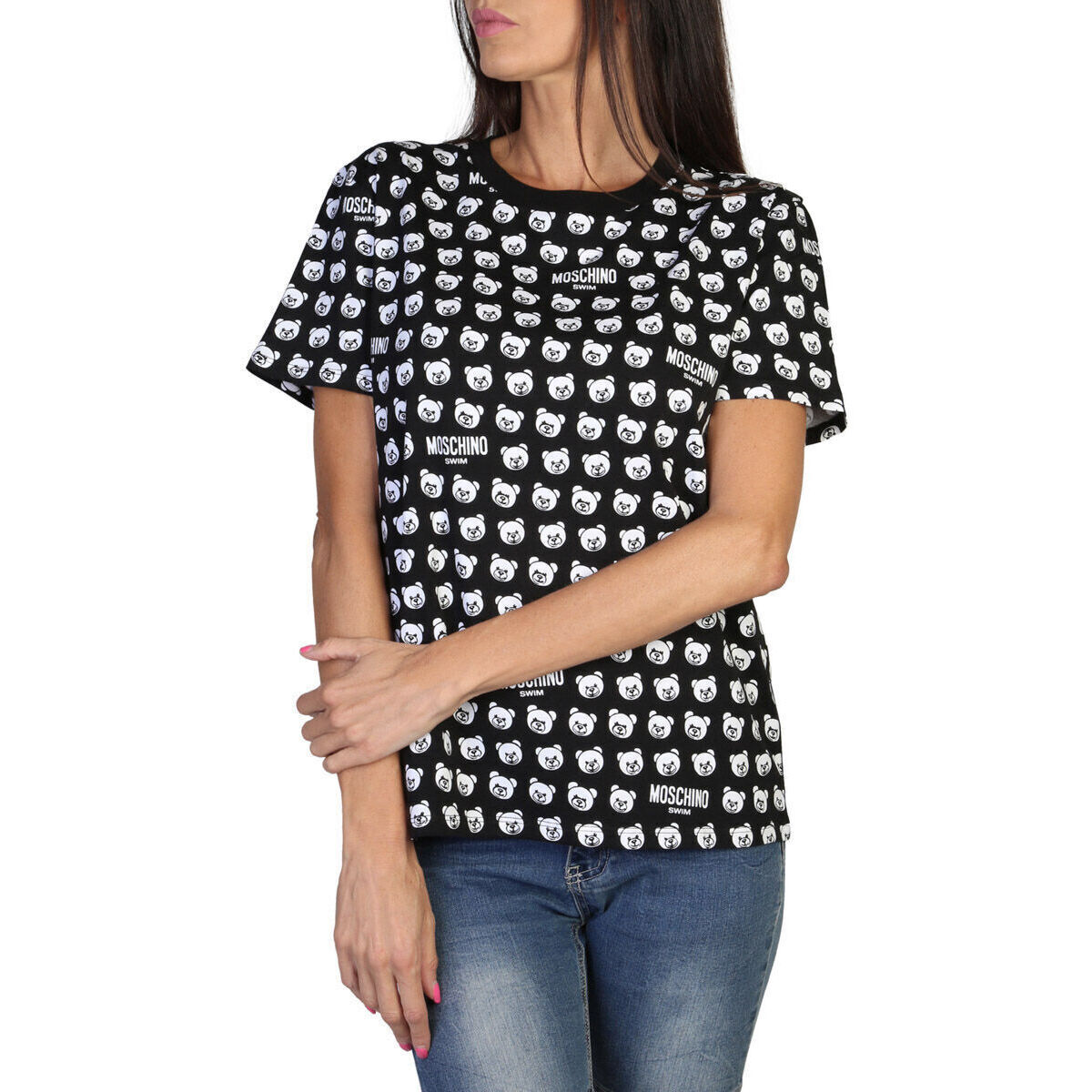 tekstylia Damskie T-shirty z krótkim rękawem Moschino A0707 9420 A1555 Black Czarny
