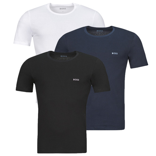 tekstylia Męskie T-shirty z krótkim rękawem BOSS TShirtRN 3P Classic Biały / Marine / Czarny