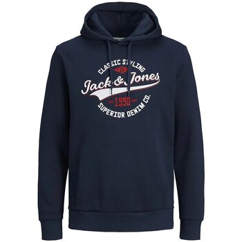 tekstylia Męskie Swetry Jack & Jones Jwh Logo Sweat Hood Niebieski