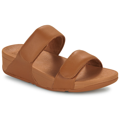 Buty Damskie Sandały FitFlop Lulu Adjustable Leather Slides Brązowy / Camel