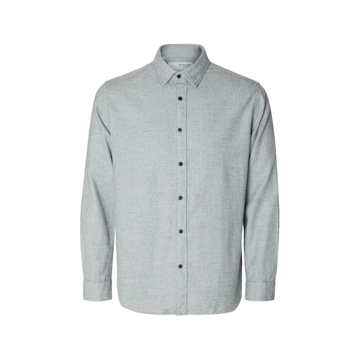 tekstylia Męskie Koszule z długim rękawem Selected Regowen-Twist L/S - Grey/Asphalt Brązowy
