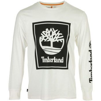 tekstylia Męskie T-shirty z krótkim rękawem Timberland Stack Logo Tee Ls Biały
