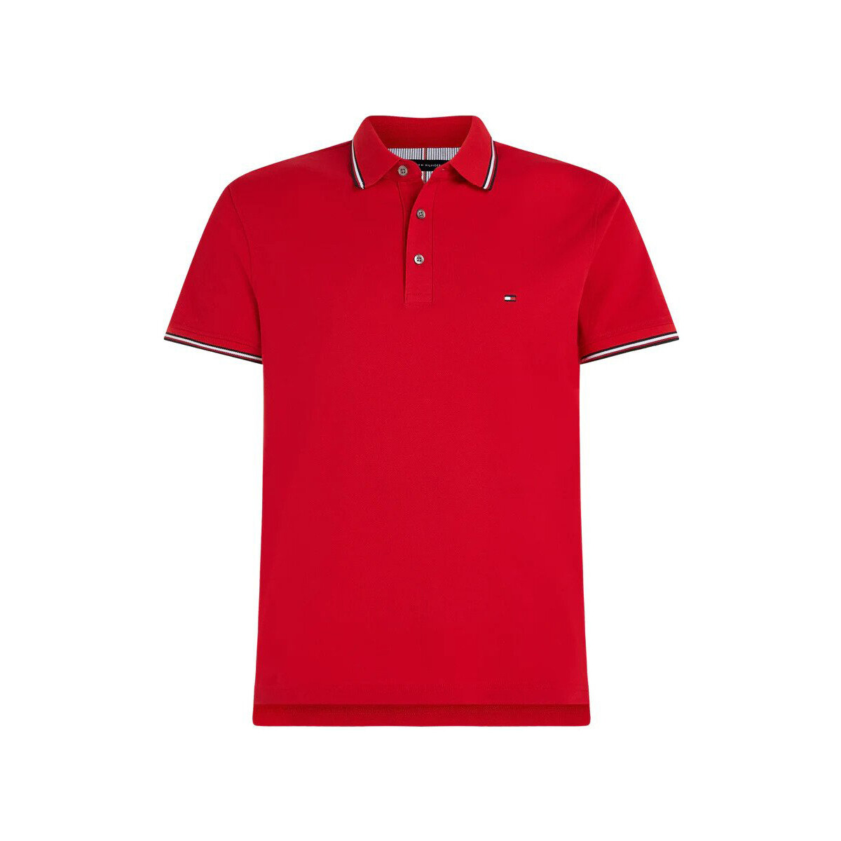 tekstylia Męskie Koszulki polo z krótkim rękawem Tommy Hilfiger Rwb Tipped Slim Polo Czerwony