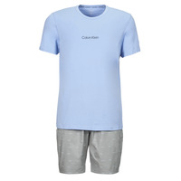 tekstylia Męskie Piżama / koszula nocna Calvin Klein Jeans S/S SHORT SET Niebieski / Szary
