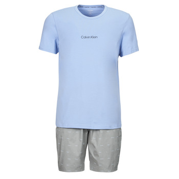 tekstylia Męskie Piżama / koszula nocna Calvin Klein Jeans S/S SHORT SET Niebieski / Szary