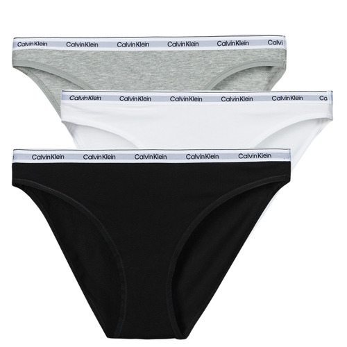 Bielizna Damskie Figi  Calvin Klein Jeans BIKINI 3PK X3 Czarny / Szary / Biały
