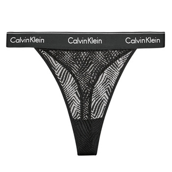Bielizna Damskie Stringi  Calvin Klein Jeans STRING THONG Czarny