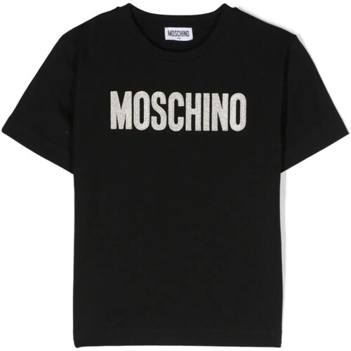 tekstylia Dziewczynka T-shirty z krótkim rękawem Moschino HDM060LAA10 Czarny