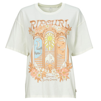 tekstylia Damskie T-shirty z krótkim rękawem Rip Curl TROPICAL TOUR HERTIAGE TEE Beżowy
