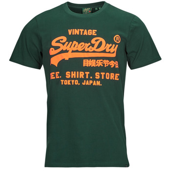 tekstylia Męskie T-shirty z krótkim rękawem Superdry NEON VL T SHIRT Zielony