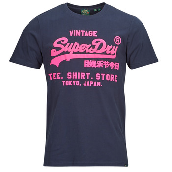tekstylia Męskie T-shirty z krótkim rękawem Superdry NEON VL T SHIRT Marine