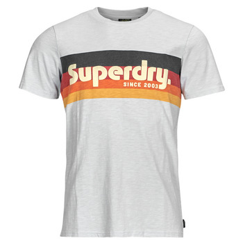 tekstylia Męskie T-shirty z krótkim rękawem Superdry CALI STRIPED LOGO T SHIRT Biały