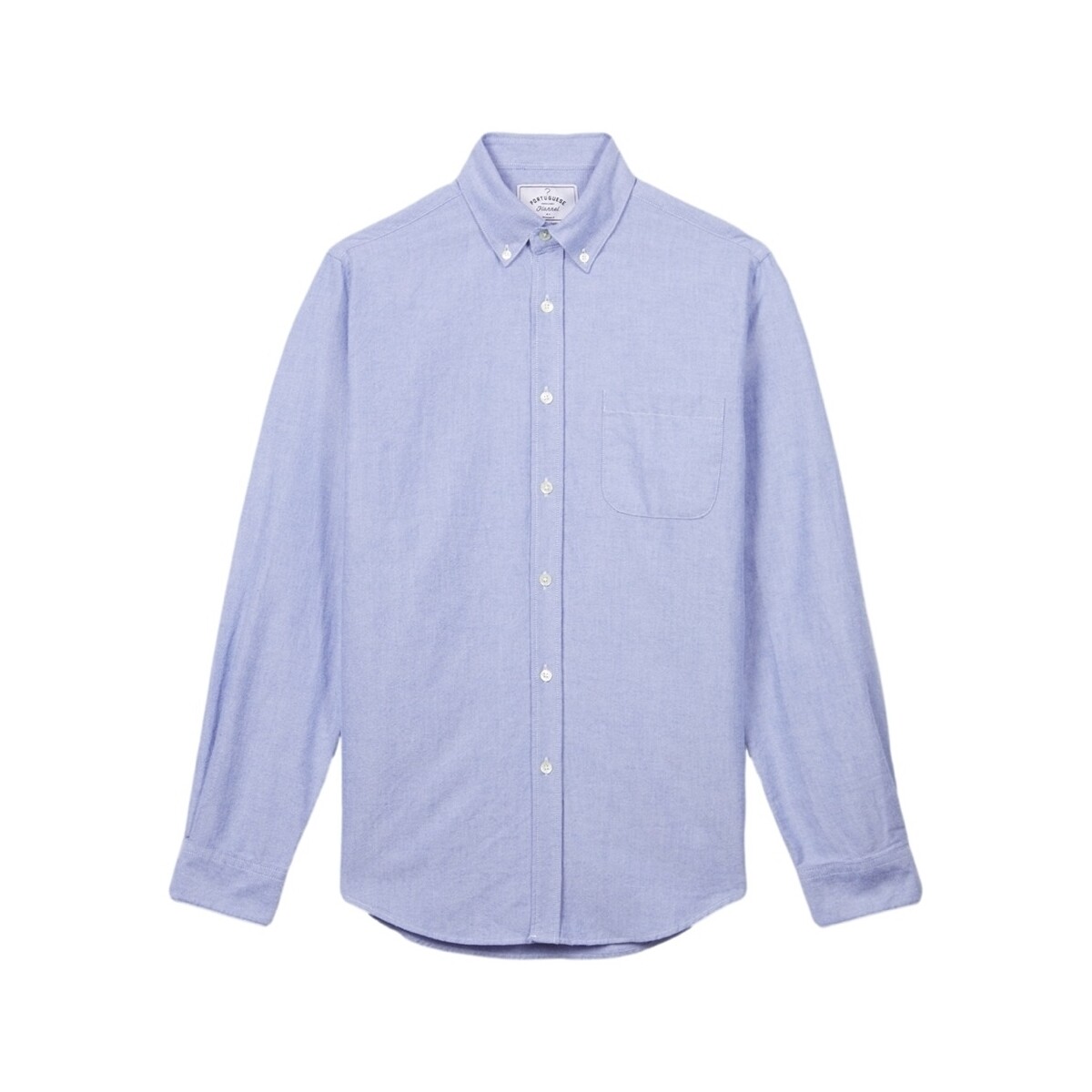tekstylia Męskie Koszule z długim rękawem Portuguese Flannel Brushed Oxford Shirt - Blue Niebieski
