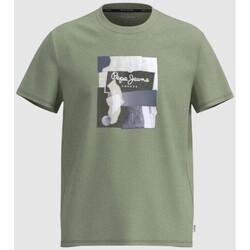 tekstylia Męskie T-shirty z krótkim rękawem Pepe jeans PM508942 OLDWIVE Zielony