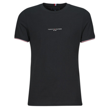 tekstylia Męskie T-shirty z krótkim rękawem Tommy Hilfiger TOMMY LOGO TIPPED TEE Czarny