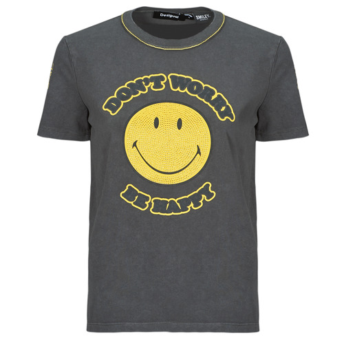 tekstylia Damskie T-shirty z krótkim rękawem Desigual TS_MORE SMILEY Szary