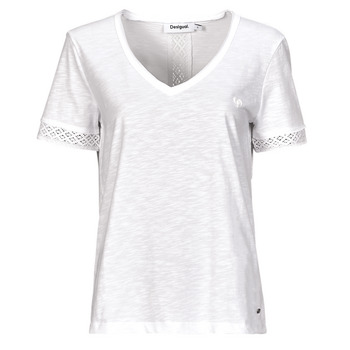 tekstylia Damskie T-shirty z krótkim rękawem Desigual TS_DAMASCO Biały