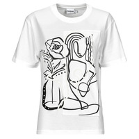 tekstylia Damskie T-shirty z krótkim rękawem Desigual TS_TRISTAN Biały / Czarny