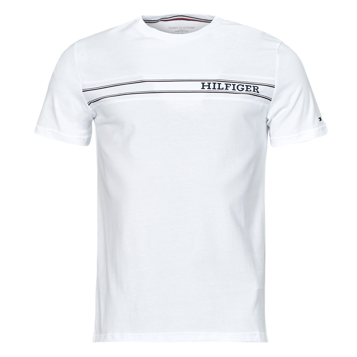 tekstylia Męskie T-shirty z krótkim rękawem Tommy Hilfiger MONOTYPE STRIPE Biały