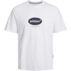 tekstylia Męskie T-shirty z krótkim rękawem Jack & Jones  Biały