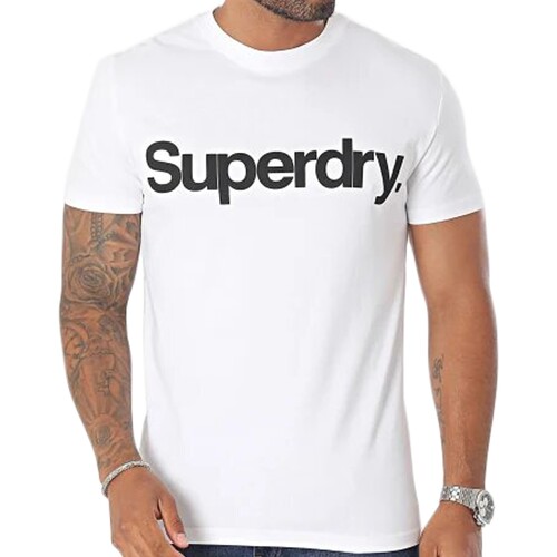 tekstylia Męskie T-shirty z krótkim rękawem Superdry 223126 Biały