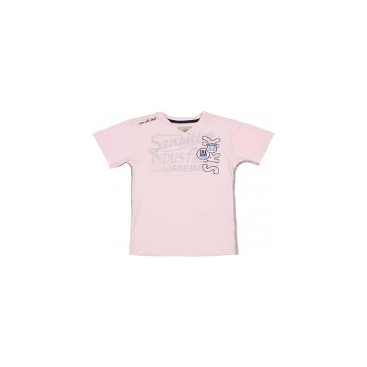 tekstylia Chłopiec T-shirty z krótkim rękawem Srk T-shirt manches courtes garçon ECLAXO Różowy