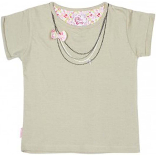 tekstylia Dziewczynka T-shirty z krótkim rękawem Miss Girly T-shirt manches courtes fille FABETTY Beżowy