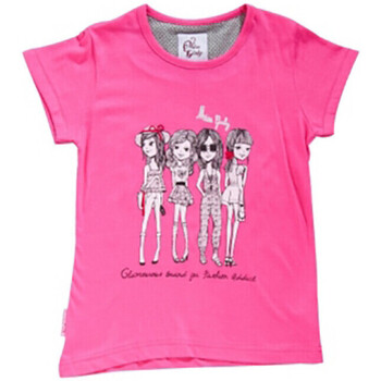 tekstylia Dziewczynka T-shirty z krótkim rękawem Miss Girly T-shirt manches courtes fille FRIGIRLY Różowy