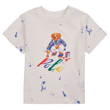 tekstylia Dziecko T-shirty z krótkim rękawem Polo Ralph Lauren BEAR SS CN-KNIT SHIRTS-T-SHIRT Biały