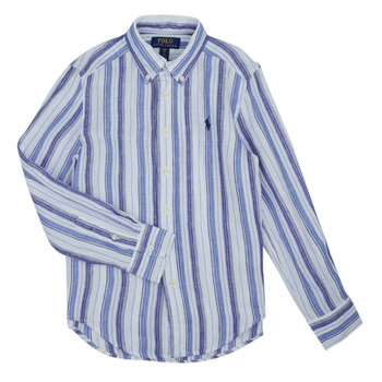tekstylia Chłopiec Koszule z długim rękawem Polo Ralph Lauren 322902178005 Niebieski / Ciel