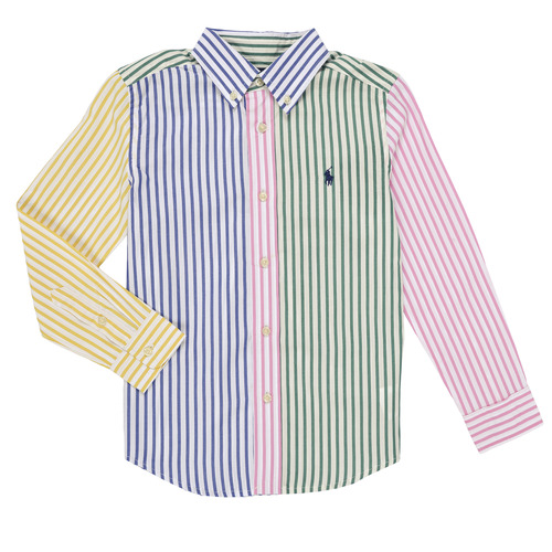 tekstylia Dziecko Koszule z długim rękawem Polo Ralph Lauren LS BD PPC-SHIRTS-SPORT SHIRT Wielokolorowy