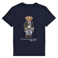 tekstylia Dziecko T-shirty z krótkim rękawem Polo Ralph Lauren SS CN-KNIT SHIRTS-T-SHIRT Marine