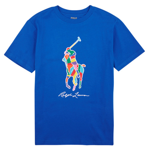 tekstylia Chłopiec T-shirty z krótkim rękawem Polo Ralph Lauren SS CN-KNIT SHIRTS-T-SHIRT Niebieski