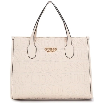 Torby Damskie Torby shopper Guess SILVANA 2 COMPARTMENT TOT Beżowy