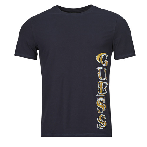 tekstylia Męskie T-shirty z krótkim rękawem Guess SS CN VERTICAL GUESS TEE Marine