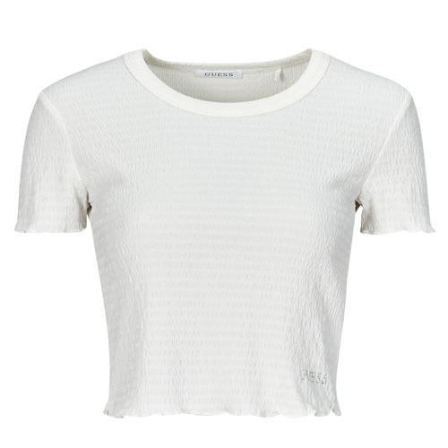 tekstylia Damskie T-shirty z krótkim rękawem Guess CN SMOKED Beżowy