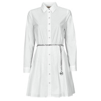 tekstylia Damskie Sukienki krótkie MICHAEL Michael Kors COTTON MINI DRESS Biały