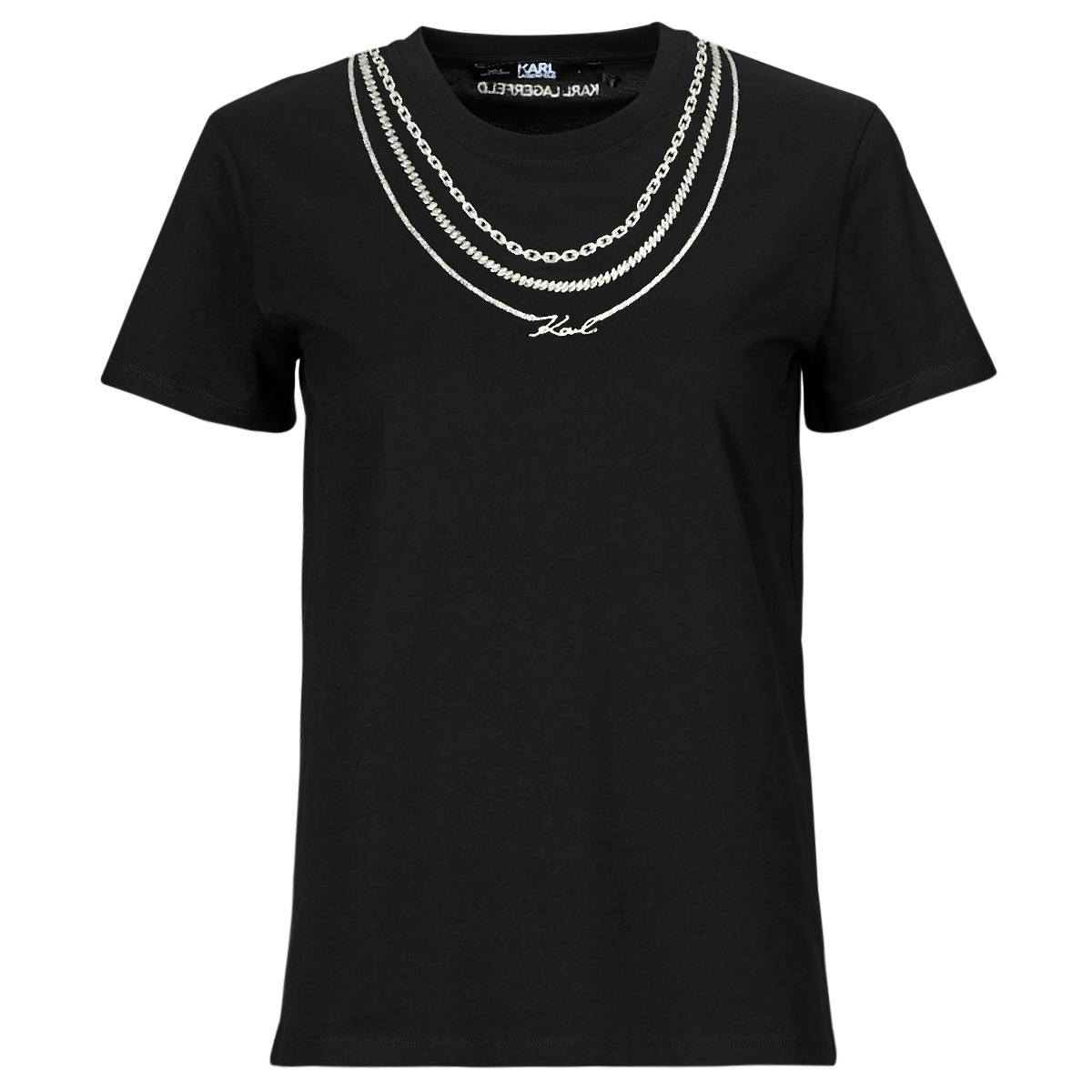 tekstylia Damskie T-shirty z krótkim rękawem Karl Lagerfeld karl necklace t-shirt Czarny