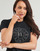 tekstylia Damskie T-shirty z krótkim rękawem Karl Lagerfeld rhinestone logo t-shirt Czarny