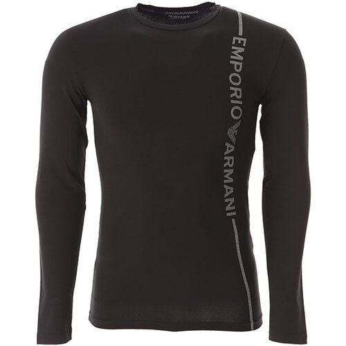 tekstylia Męskie T-shirty z długim rękawem Emporio Armani 111023 3F523 Czarny