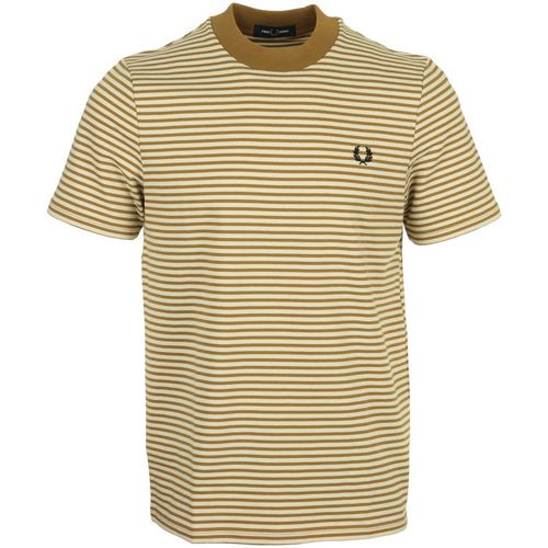 tekstylia Męskie T-shirty z krótkim rękawem Fred Perry Fine Stripe Beżowy
