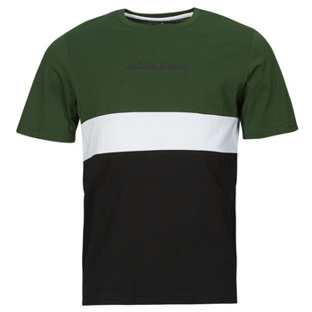 tekstylia Męskie T-shirty z krótkim rękawem Jack & Jones JJEREID BLOCKING TEE SS Zielony