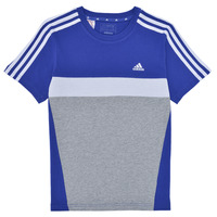 tekstylia Chłopiec T-shirty z krótkim rękawem Adidas Sportswear J 3S TIB T Niebieski / Biały / Szary