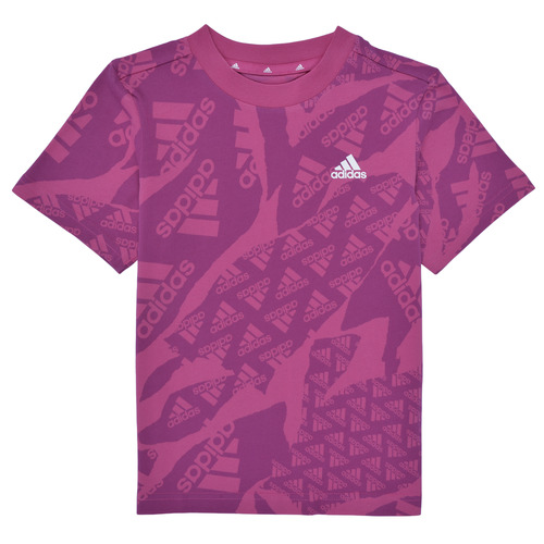 tekstylia Dziewczynka T-shirty z krótkim rękawem Adidas Sportswear LK CAMLOG Fioletowy