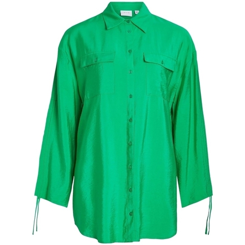 tekstylia Damskie Topy / Bluzki Vila Klaria Oversize Shirt L/S - Bright Green Zielony