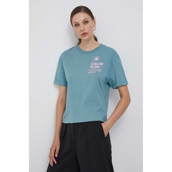 tekstylia Damskie T-shirty i Koszulki polo Calvin Klein Jeans J20J222043 Zielony